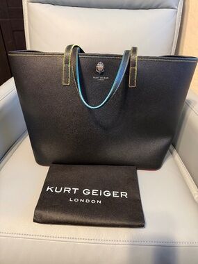 Kurt Geiger Richmond Shopper Leather Tote Rainbow Stitching